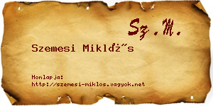 Szemesi Miklós névjegykártya