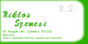miklos szemesi business card